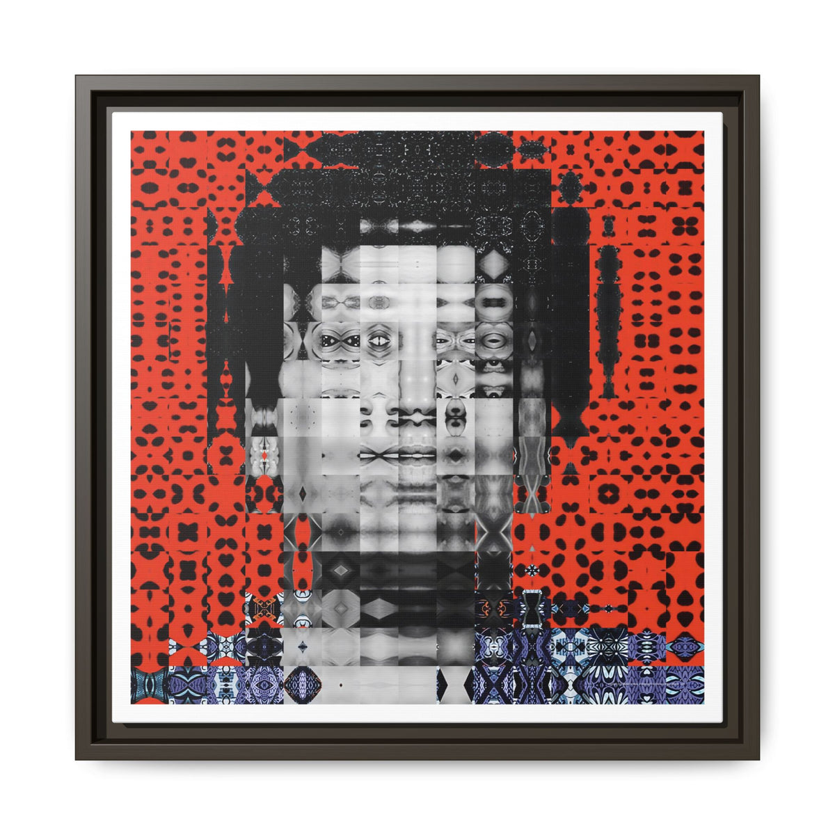 Iconic Foundational Feminist icon Audre Lorde Abstract Portrait Collage Art, Matte Canvas, Framed (Multi-color options)