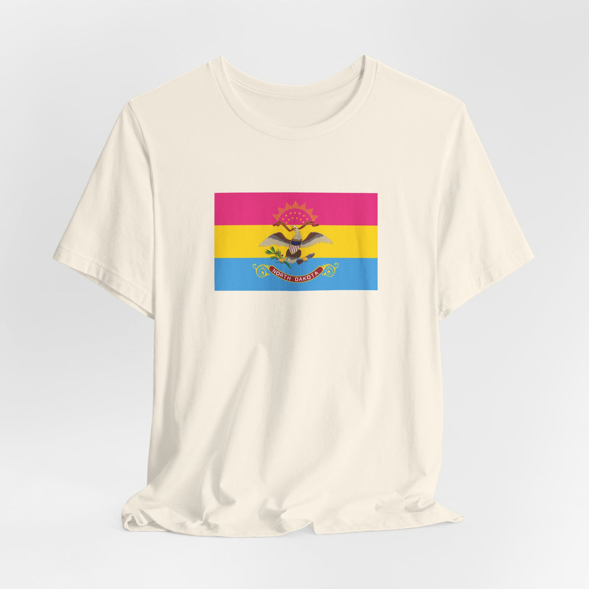 North Dakota Pansexual Pride Flag T-shirt, Several Color Options