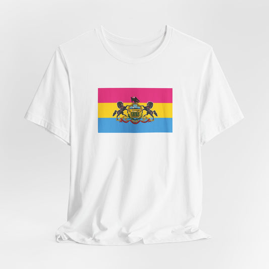 Pennsylvania Pansexual Pride Flag T-shirt, Several Color Options