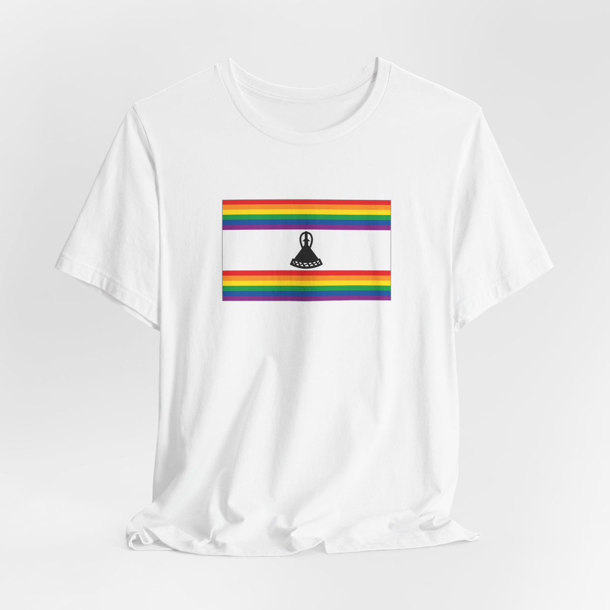 Lesotho Rainbow Pride Flag T-shirt, Several Color Options