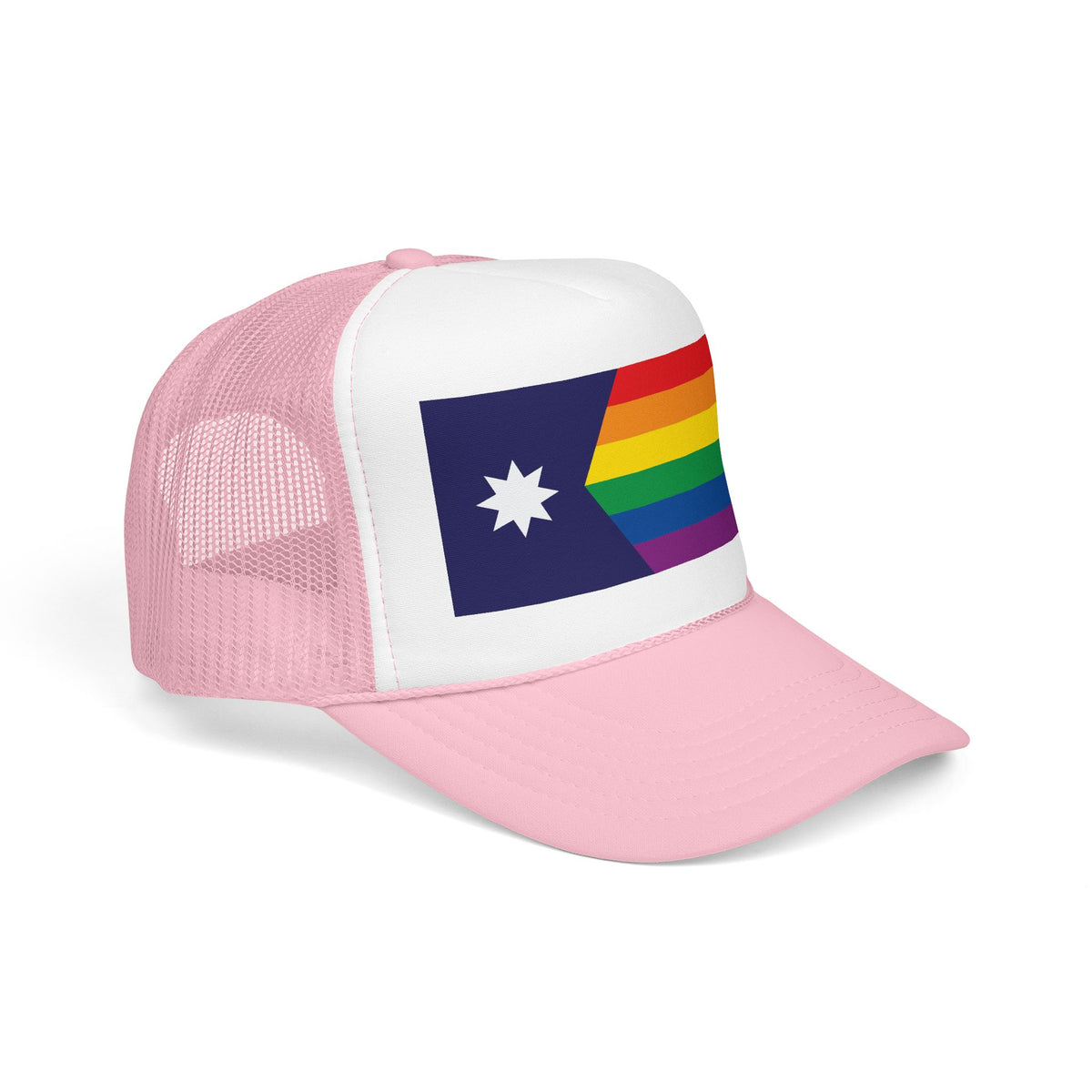Minnesota Rainbow Pride Flag "UNITED" Printed Foam Trucker Hat, Several Color Options