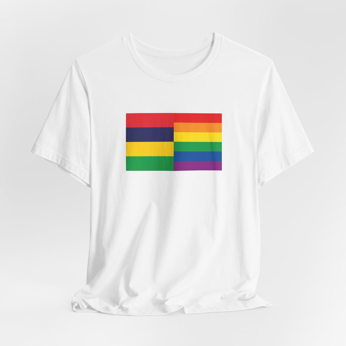 Mauritius Rainbow Pride Flag T-shirt, Several Color Options