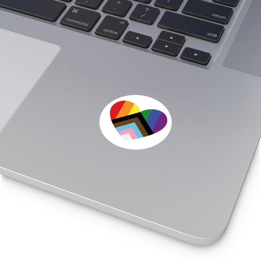 Progress Rainbow Pride Heart Flag Vinyl Sticker