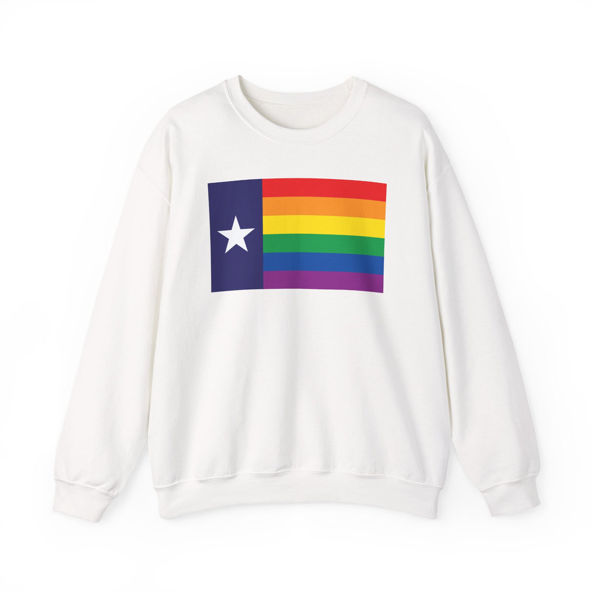 Texas Rainbow Pride Flag Unisex Crewneck Sweatshirt, White, Black or Light Pink