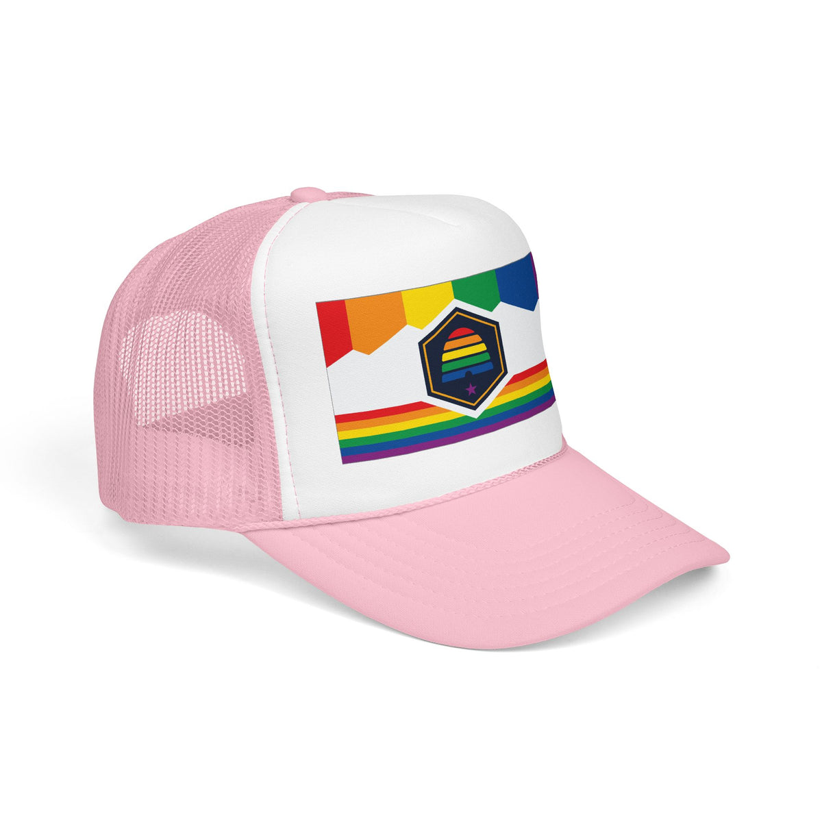 Utah Rainbow Pride Flag "UNITED" Printed Foam Trucker Hat, Several Color Options