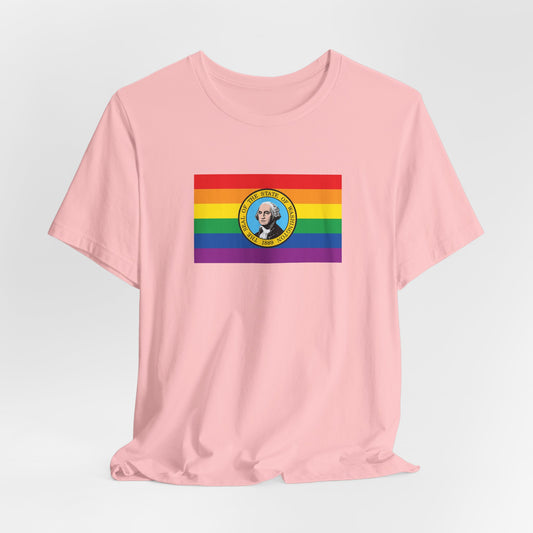 Washington Rainbow Pride Flag T-shirt, Several Color Options