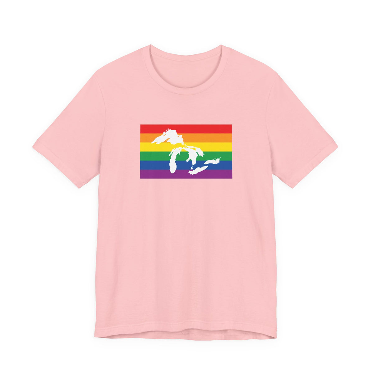 Great Lakes Region Rainbow Pride Flag T-shirt, Several Color Options