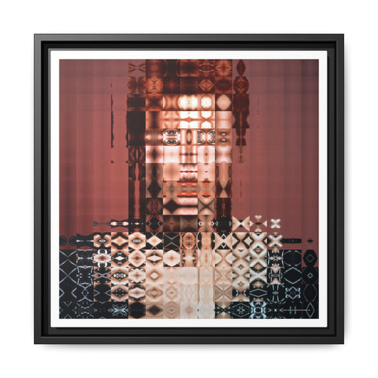 Iconic 70s Alien Glam Rock Starman Abstract Portrait Collage Art, Matte Canvas, Framed (Multi-color options)