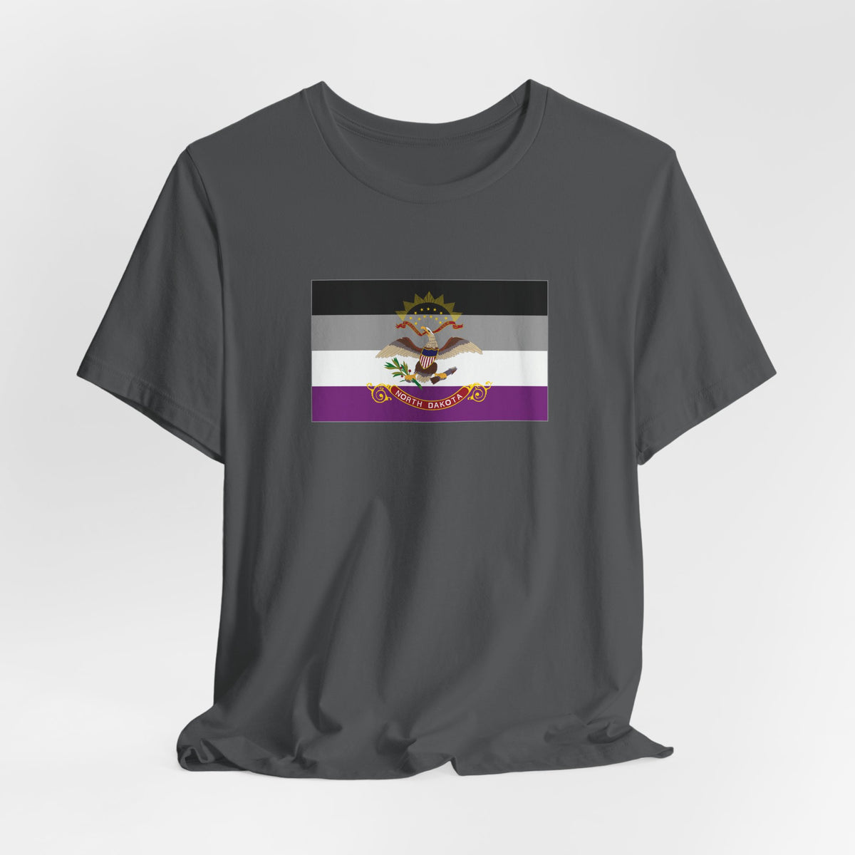 North Dakota Asexual Pride Flag T-shirt, Several Color Options