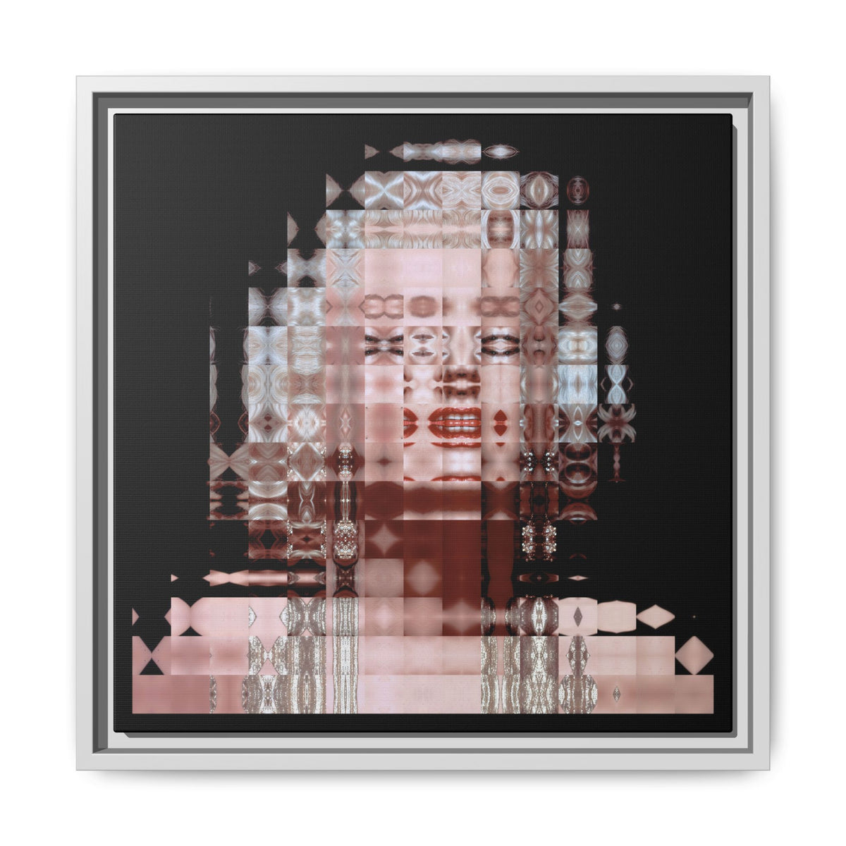 Iconic Movie Star Abstract Portrait Collage Art, Matte Canvas, Framed (Multi-color options)
