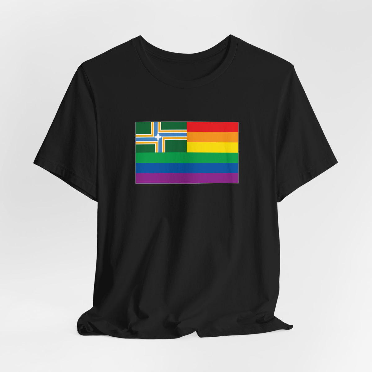 Portland, Oregon Rainbow Pride Flag T-shirt, Several Color Options