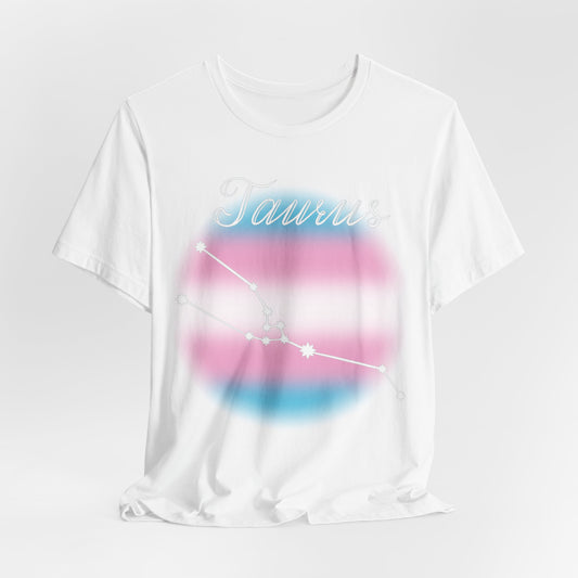 Taurus Constellation T-shirt, Astrology, Transgender Pride Flag