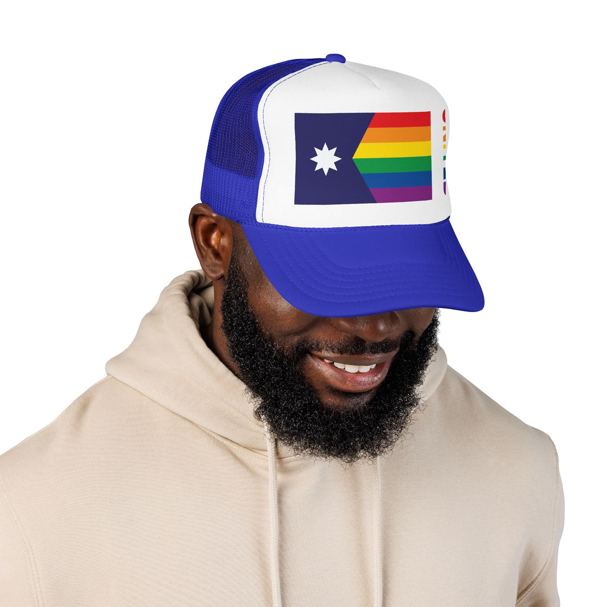 Minnesota Rainbow Pride Flag "UNITED" Printed Foam Trucker Hat, Several Color Options