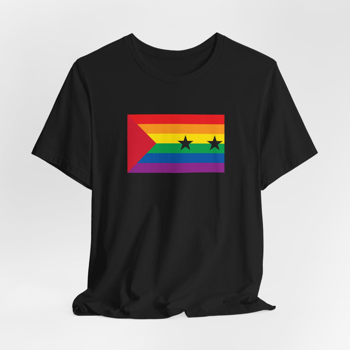Sao Tome and Principe Rainbow Pride Flag T-shirt, Several Color Options