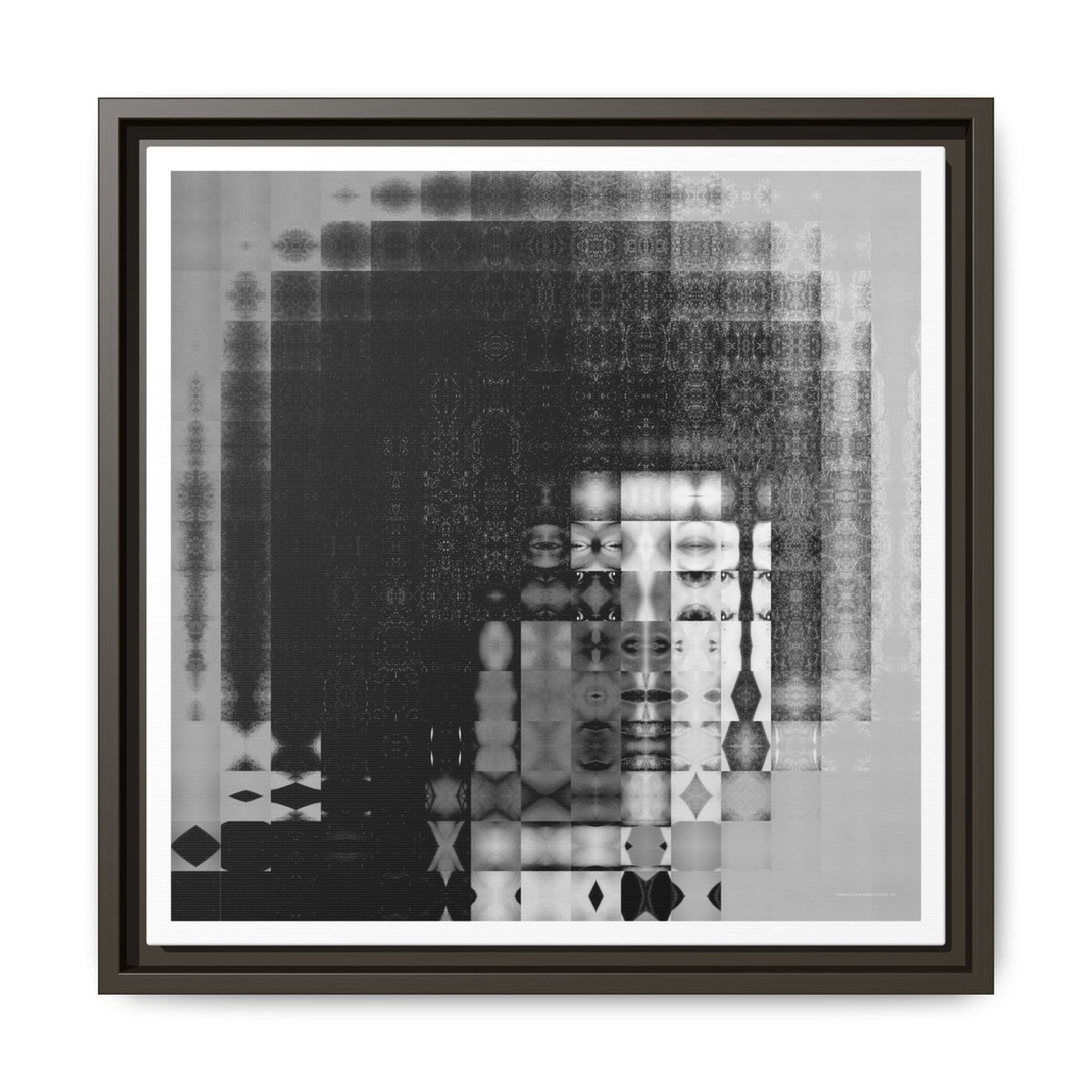 Feminist Icon Angela Davis Abstract Portrait Collage Art, Matte Canvas, Framed (Multi-color options)
