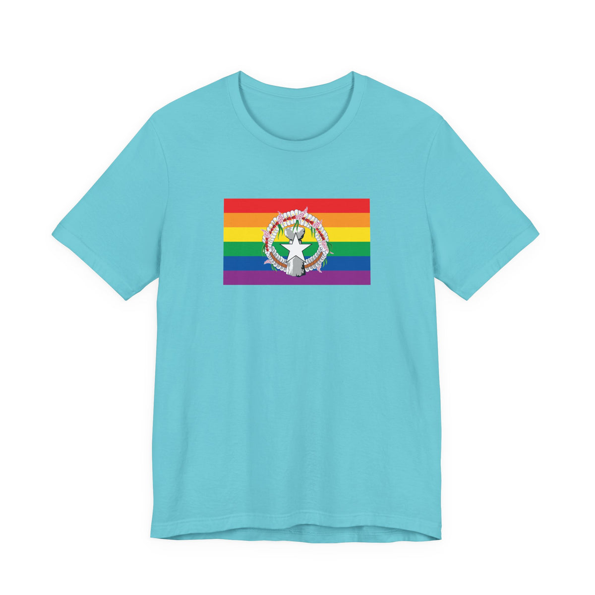 Northern Mariana Islands Rainbow Pride Flag T-shirt, Several Color Options