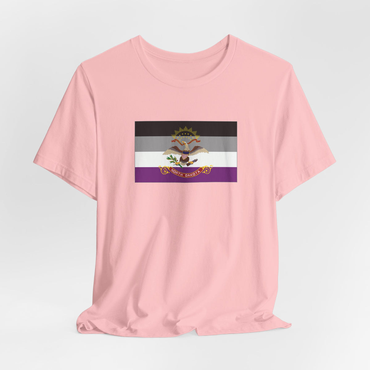 North Dakota Asexual Pride Flag T-shirt, Several Color Options