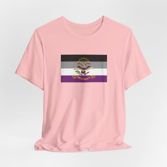 North Dakota Asexual Pride Flag T-shirt, Several Color Options