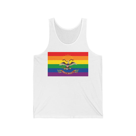 North Dakota Rainbow Pride Flag Jersey Tank