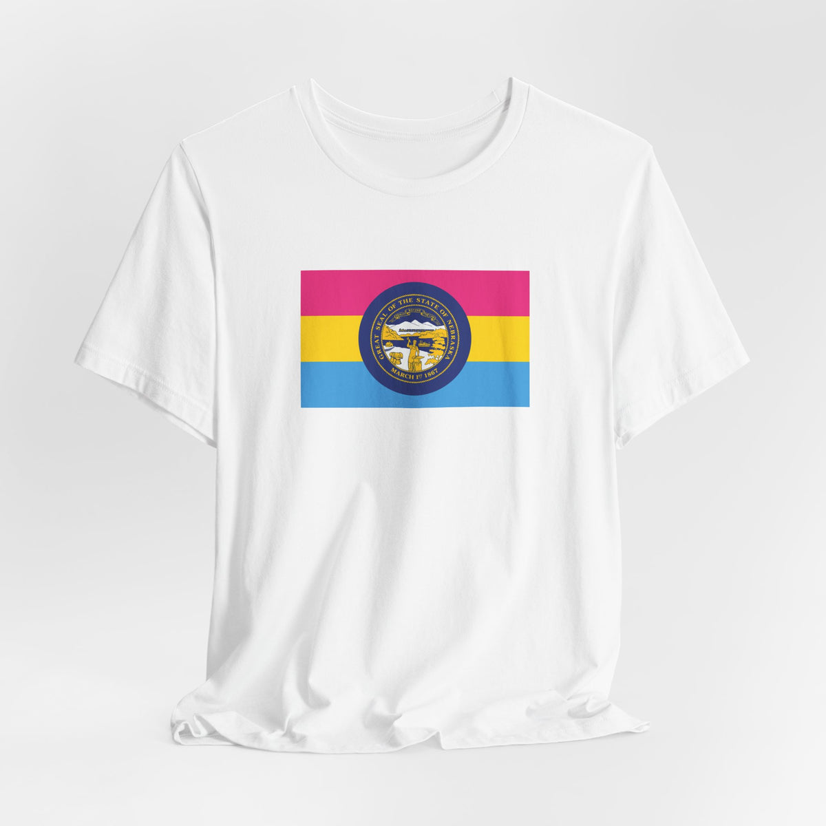 Nebraska Pansexual Pride Flag T-shirt, Several Color Options