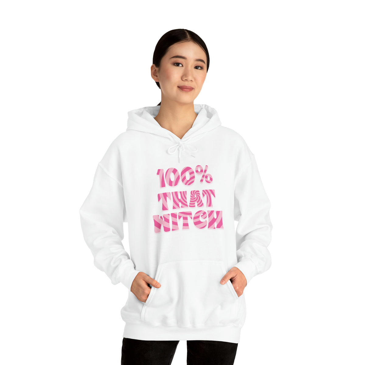 100% THAT WITCH Hoodie - pink deco spiral