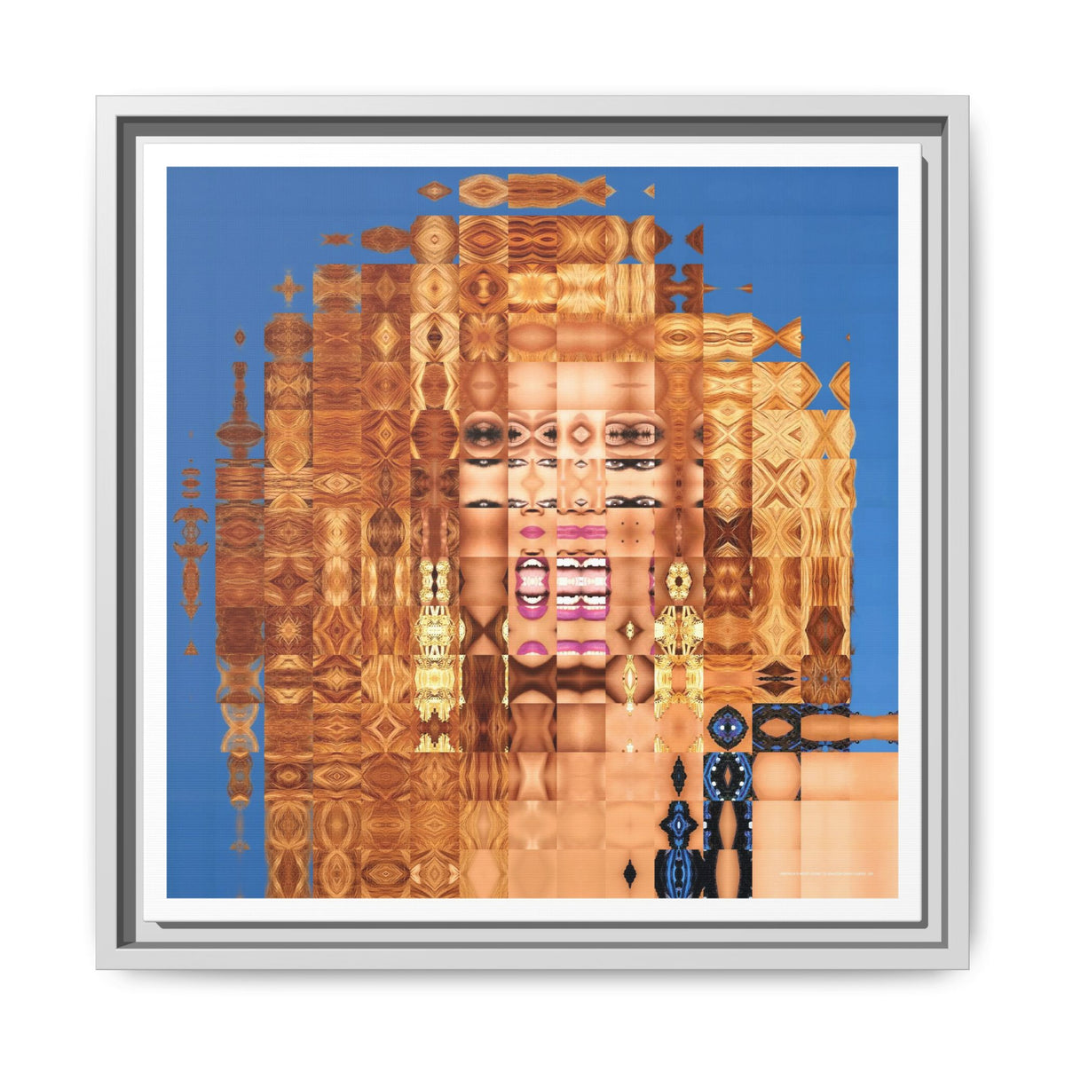 America's Most Iconic Glamazon Drag Queen Abstract Portrait Collage Art, Matte Canvas, Framed (Multi-color options)