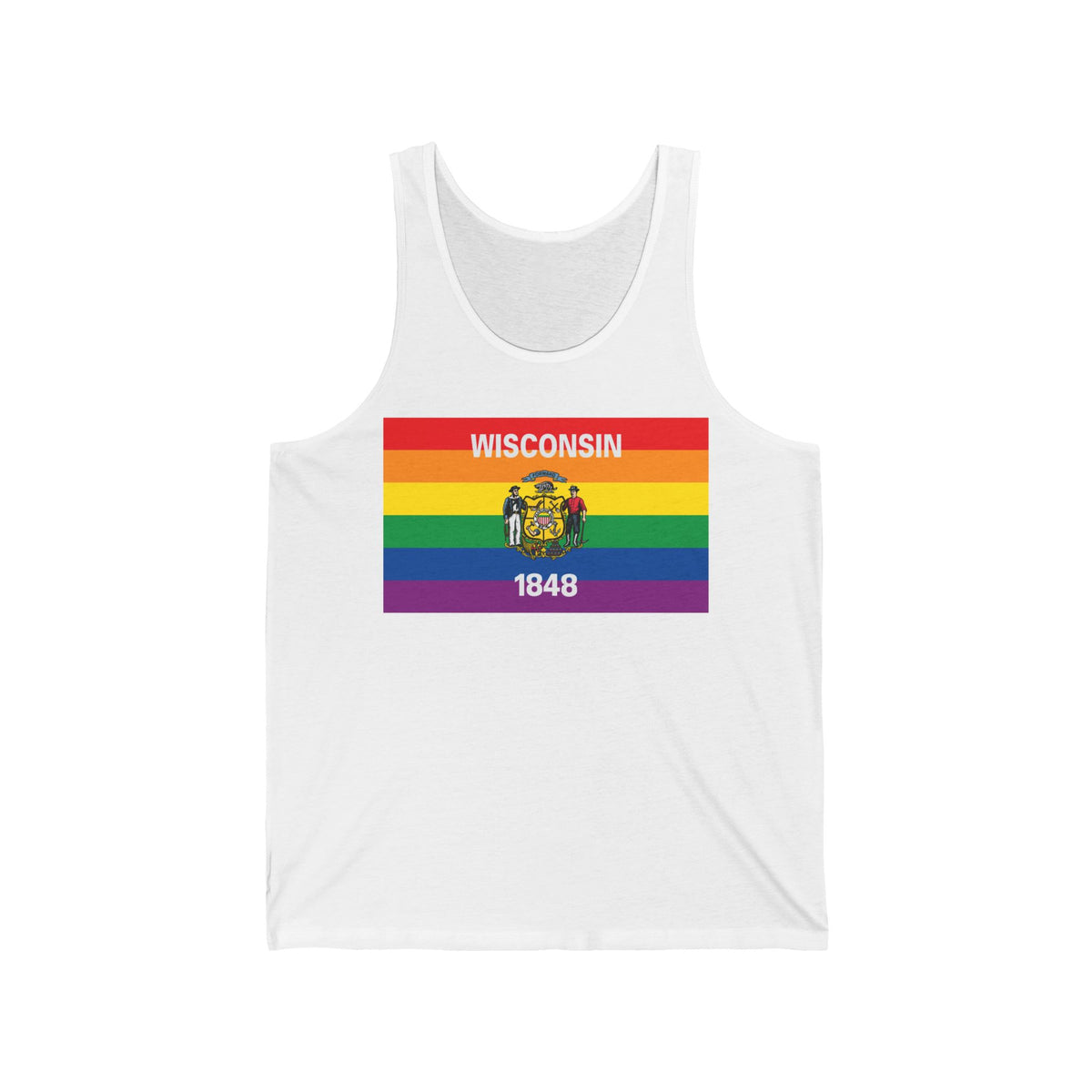 Wisconsin Rainbow Pride Flag Jersey Tank