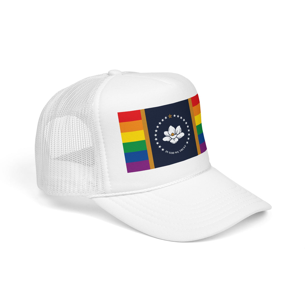 Mississippi Rainbow Pride Flag "UNITED" Printed Foam Trucker Hat, Several Color Options
