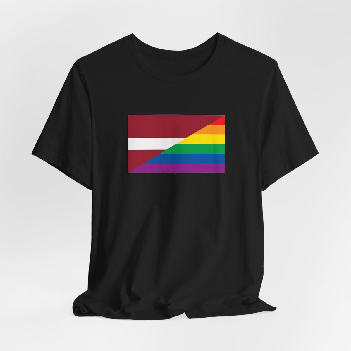 Latvia Rainbow Pride Flag T-shirt, Several Color Options