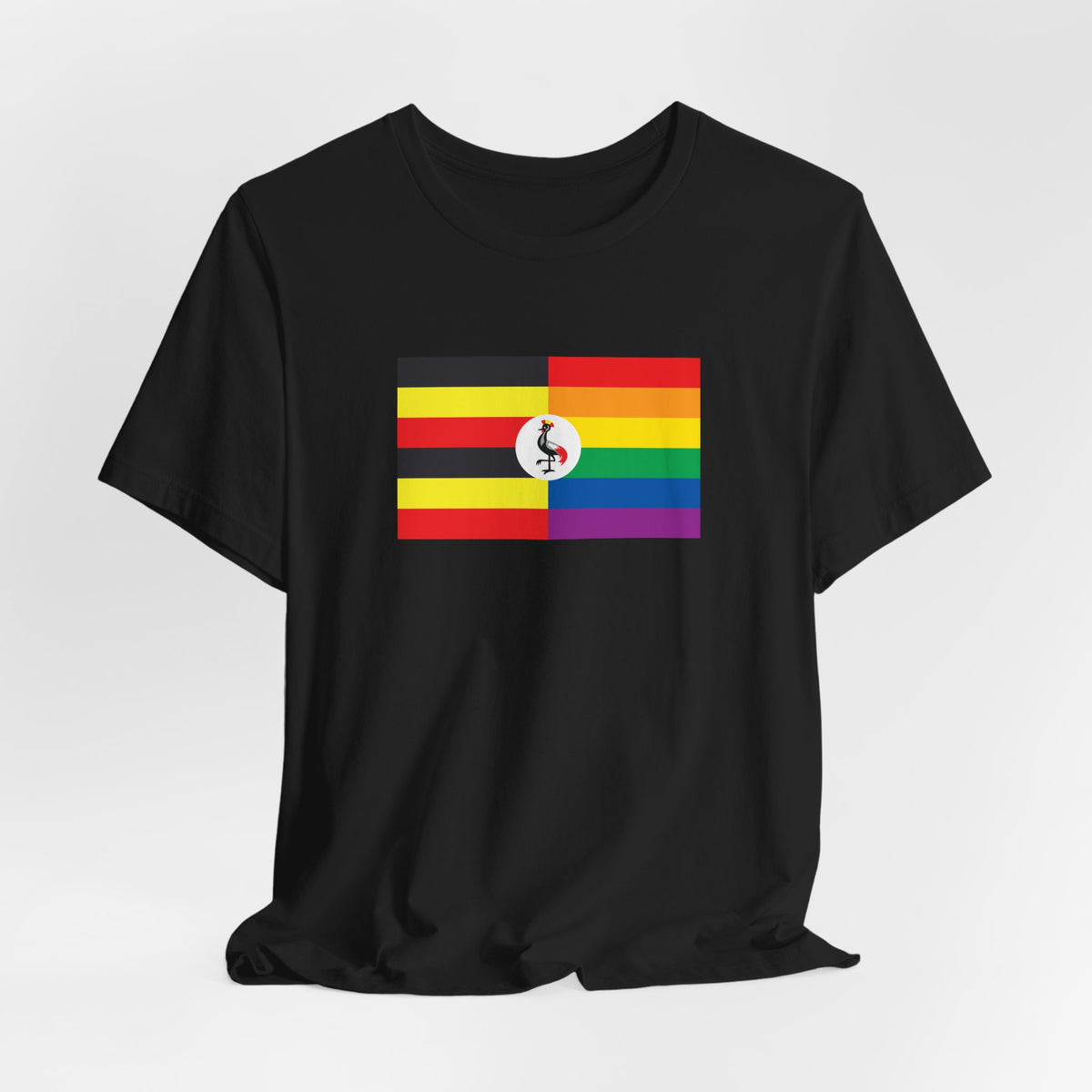 Uganda Rainbow Pride Flag T-shirt, Several Color Options