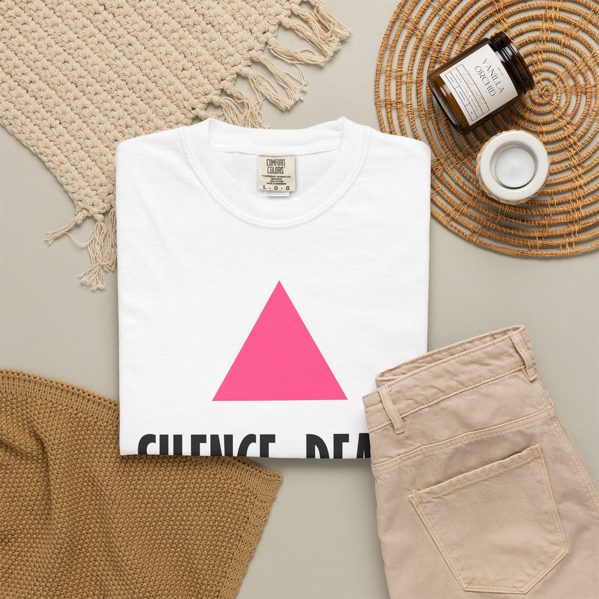 SILENCE = DEATH Iconic Graphic Tee, White