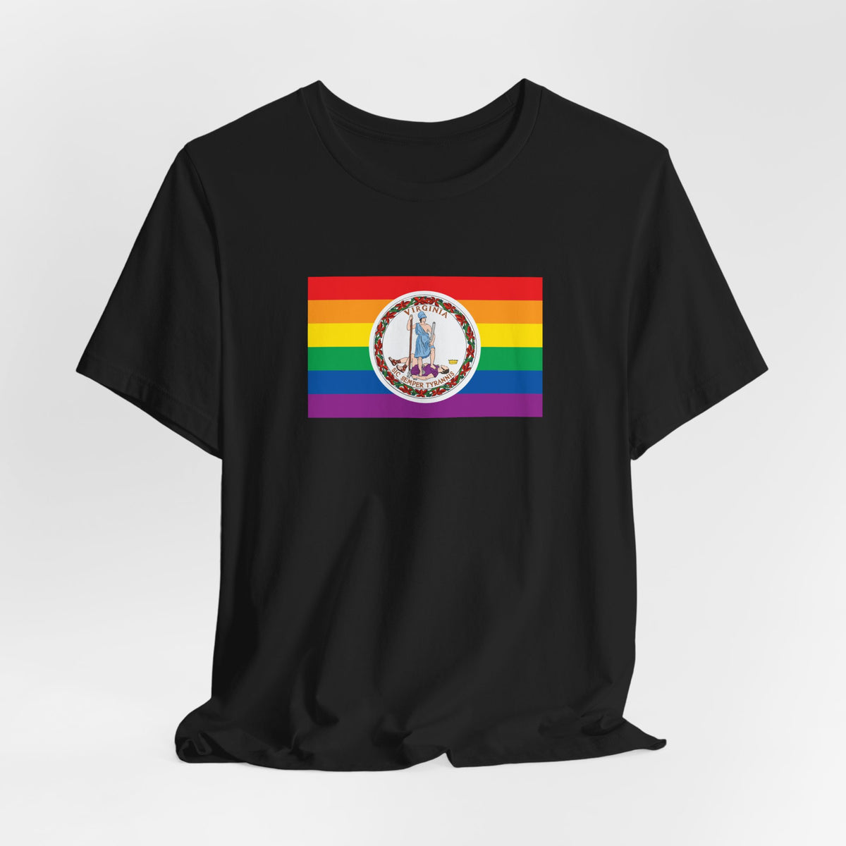 Virginia Rainbow Pride Flag T-shirt, Several Color Options