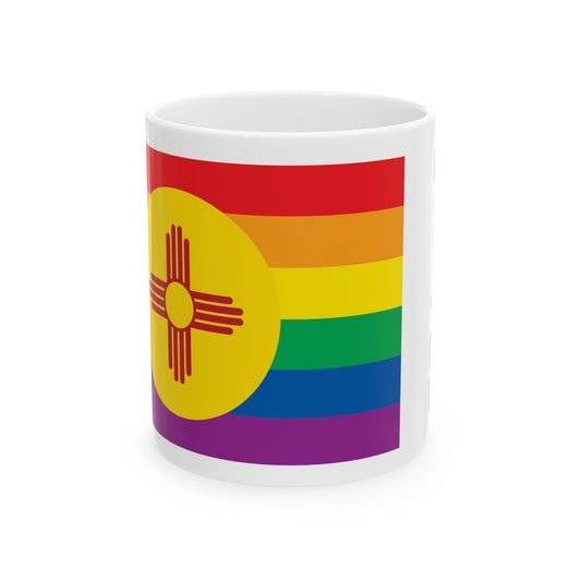 New Mexico Rainbow Pride Flag "UNITED" Ceramic Mug