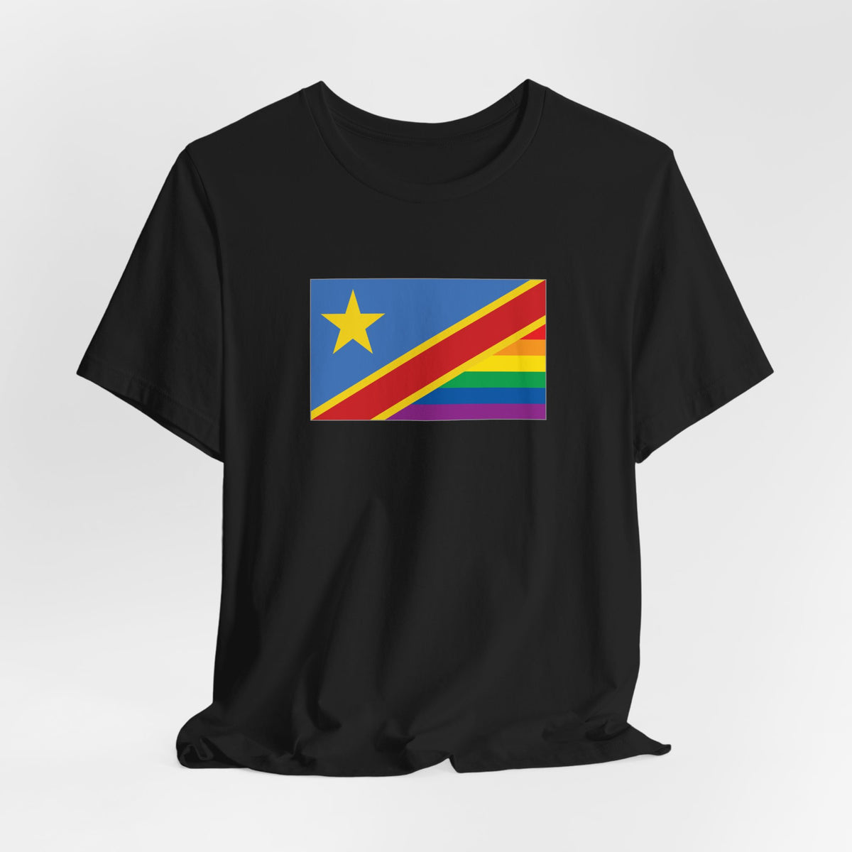 Democratic Republic of the Congo Rainbow Pride Flag T-shirt, Several Color Options