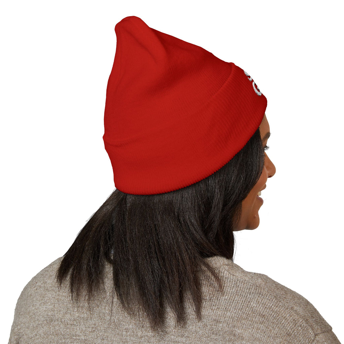 SKI GAY Knit Beanie - white deco