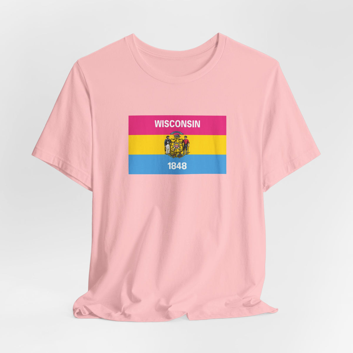 Wisconsin Pansexual Pride Flag T-shirt, Several Color Options