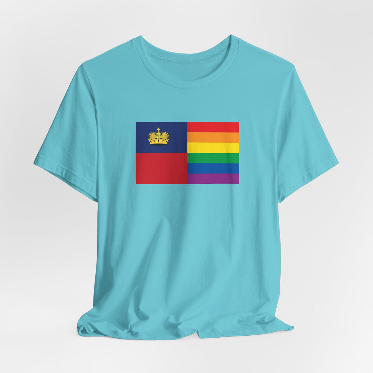Liechtenstein Rainbow Pride Flag T-shirt, Several Color Options
