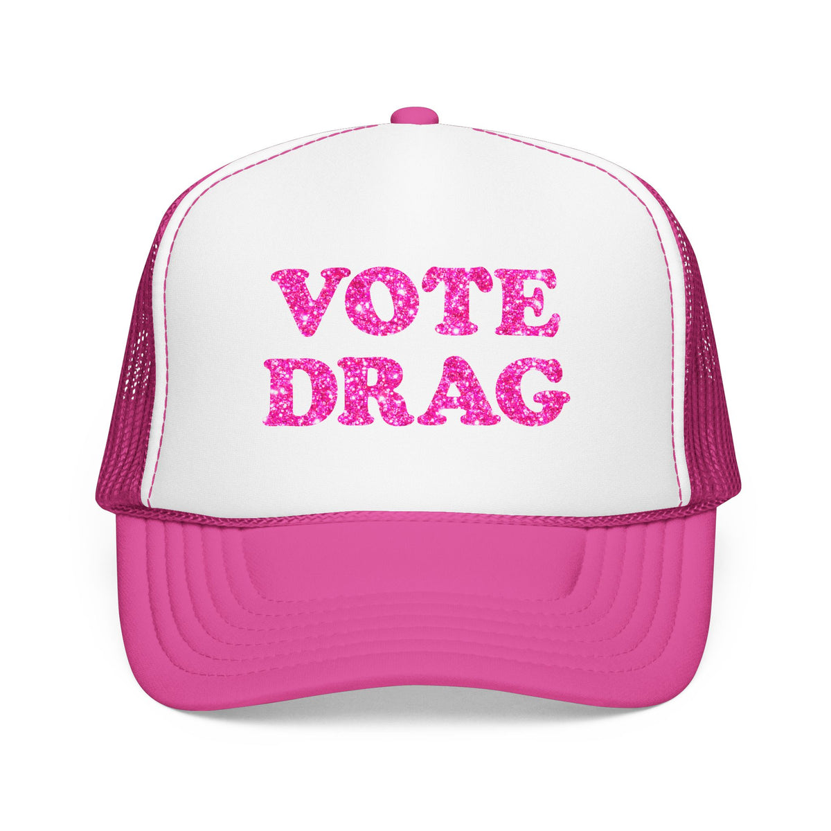 VOTE DRAG Trucker Cap, Drag Visibility & Creative Freedom Statement Hat
