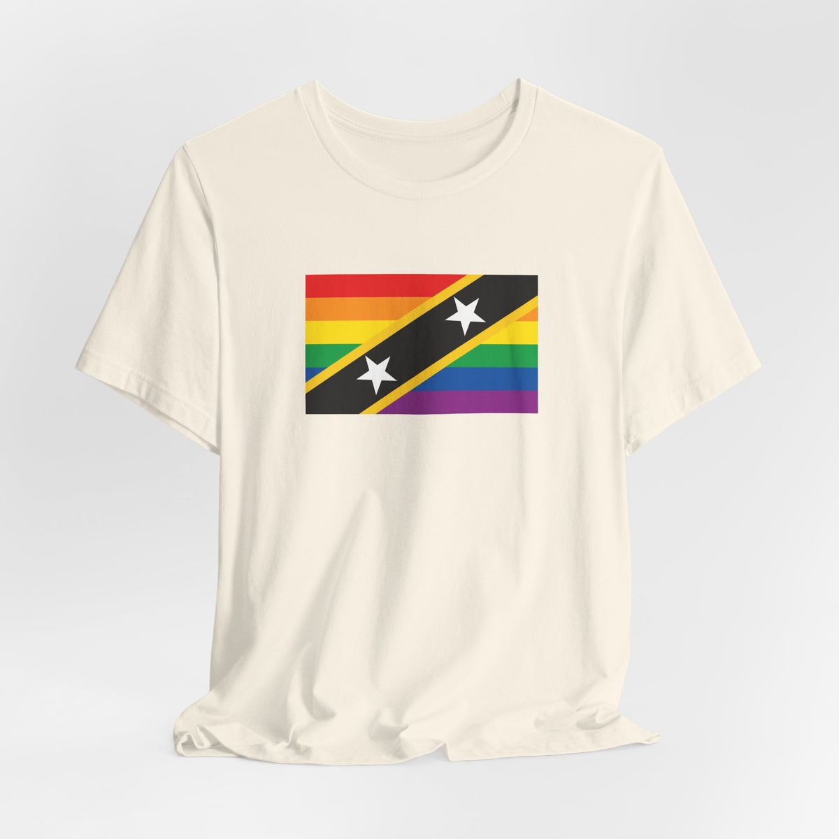 Saint Kitts and Nevis Rainbow Pride Flag T-shirt, Several Color Options