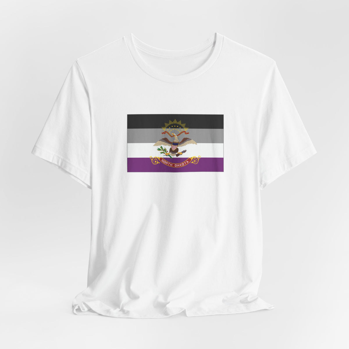 North Dakota Asexual Pride Flag T-shirt, Several Color Options