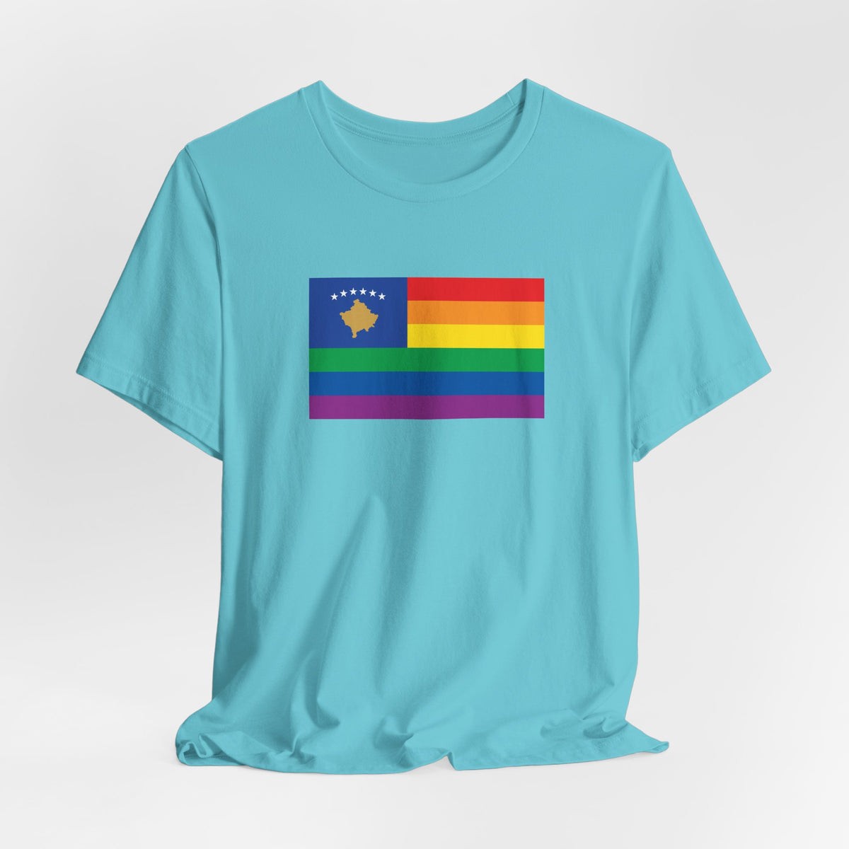 Kosovo Rainbow Pride Flag T-shirt, Several Color Options