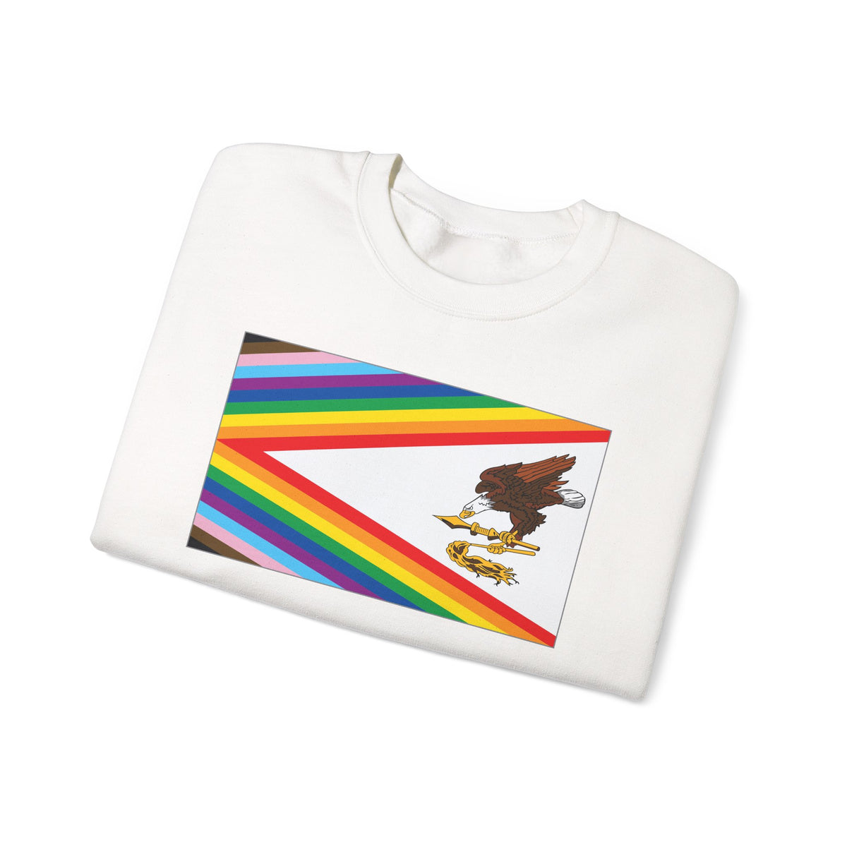 American Samoa Rainbow Pride Flag Unisex Crewneck Sweatshirt, White, Black or Light Pink