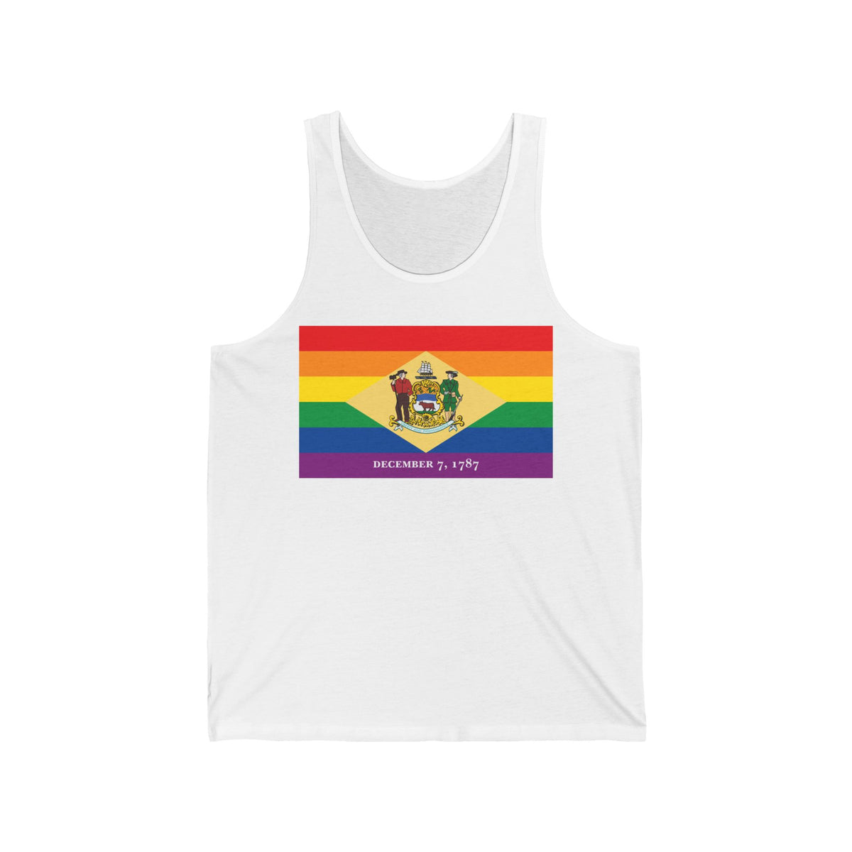 Delaware Rainbow Pride Flag Jersey Tank