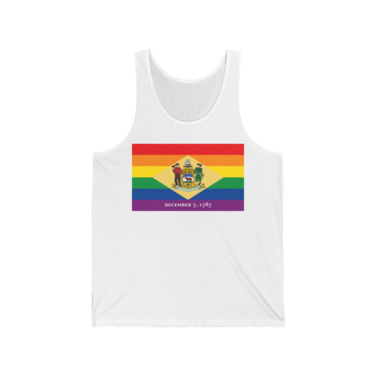 Delaware Rainbow Pride Flag Jersey Tank