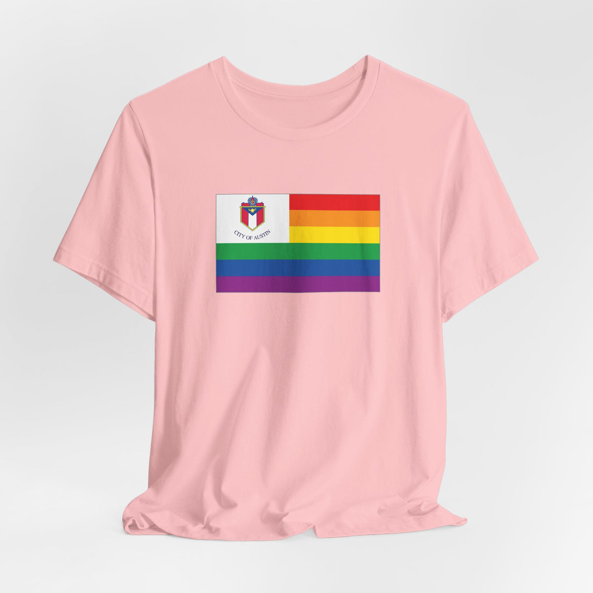 Austin, Texas Rainbow Pride Flag T-shirt, Several Color Options