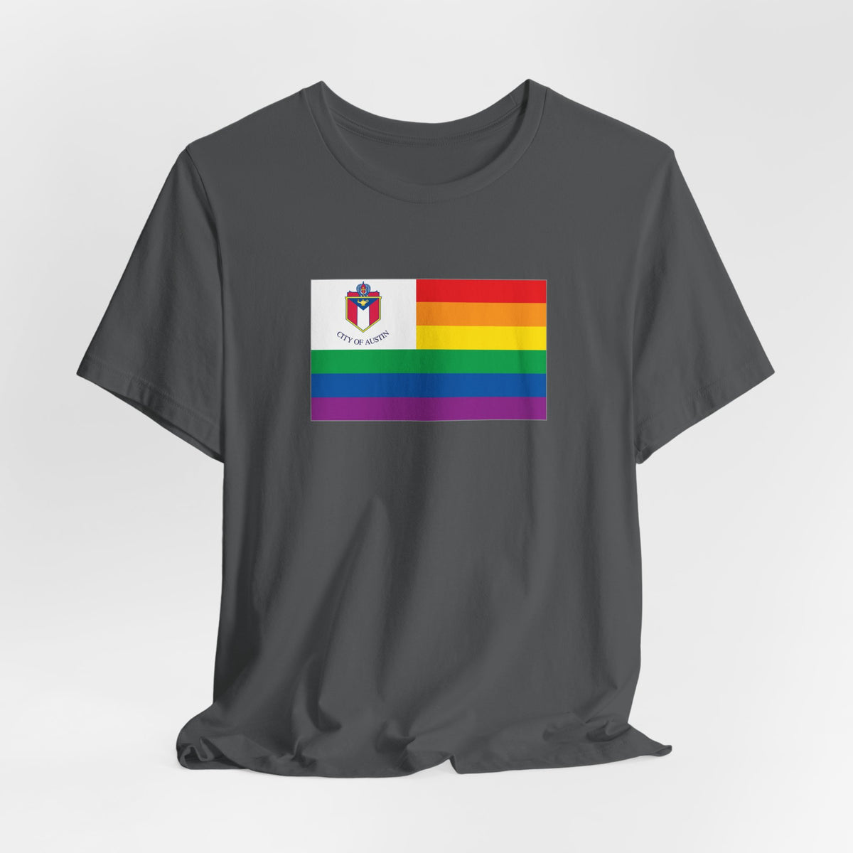 Austin, Texas Rainbow Pride Flag T-shirt, Several Color Options