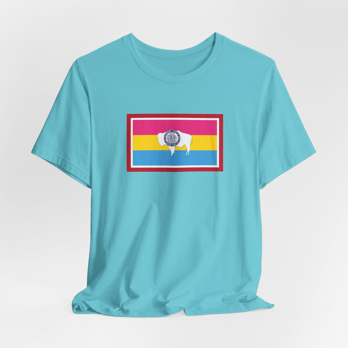 Wyoming Pansexual Pride Flag T-shirt, Several Color Options