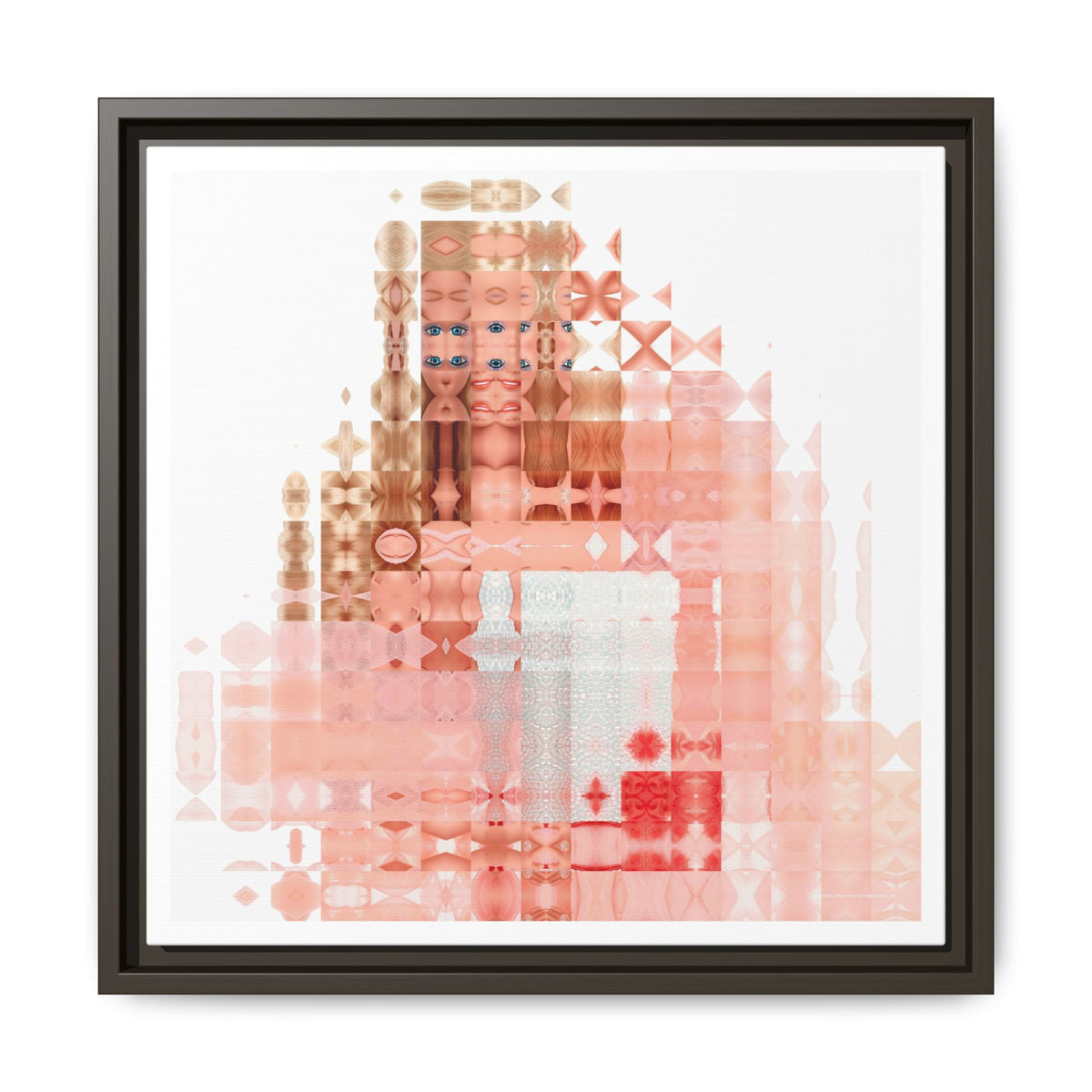 Peaches-&-Cream Fantasy Dream Doll Abstract Portrait Collage Art, Matte Canvas, Framed (Multi-color options)