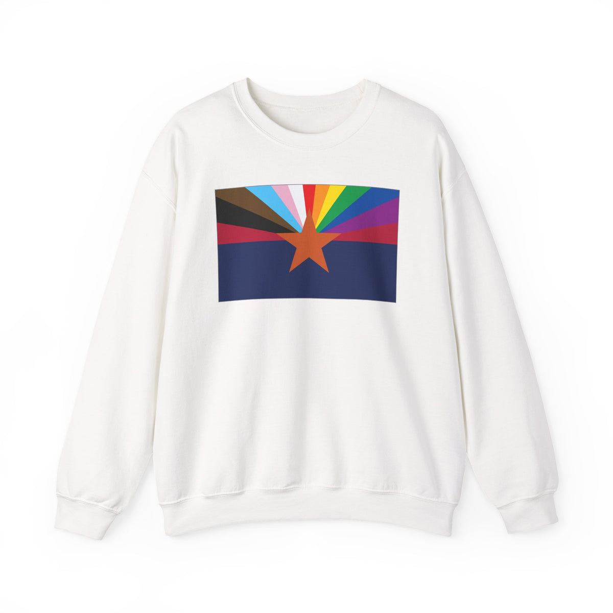 Arizona Rainbow Pride Flag Unisex Crewneck Sweatshirt, White, Black or Light Pink