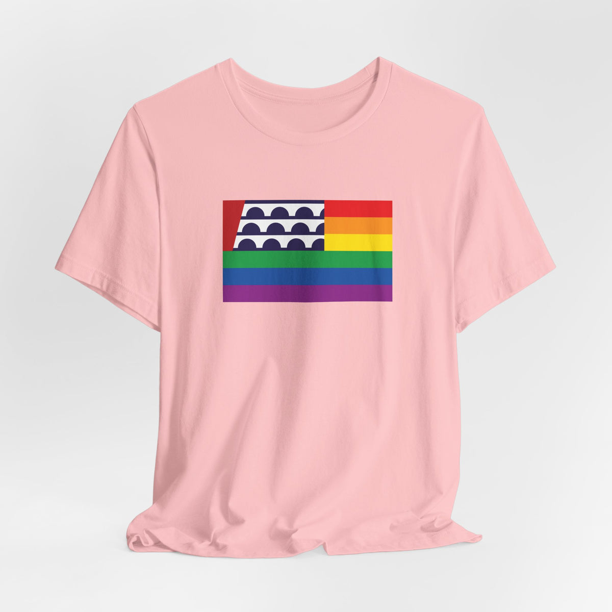 Des Moines, Iowa Rainbow Pride Flag T-shirt, Several Color Options